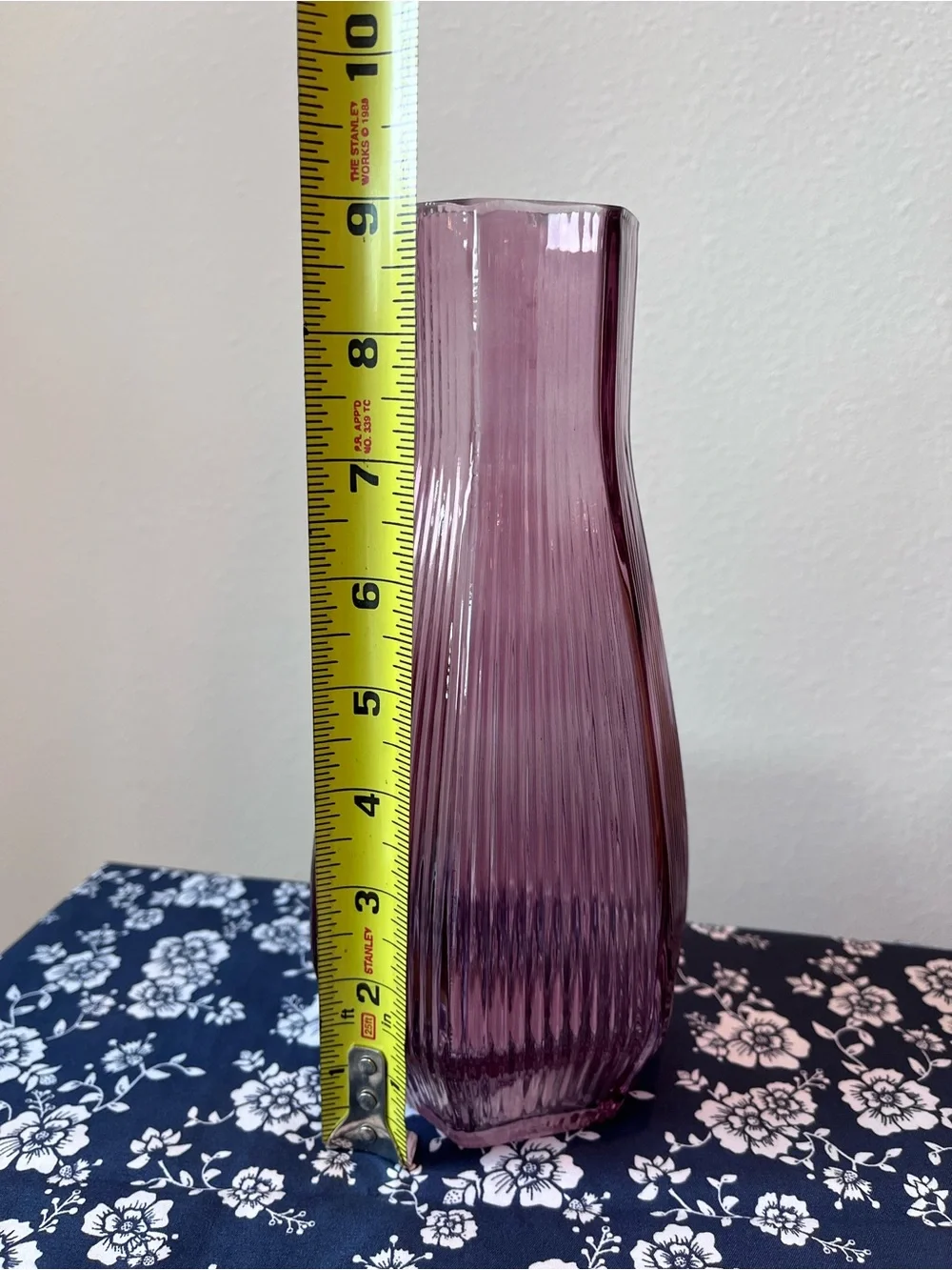 Textured glass vase